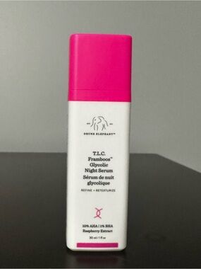 Drunk Elephant T.L.C. Framboos Glycolic Night Serum 1 Fl oz New & Unused